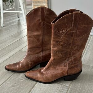 Matisse | Albuquerque Prairie leather Western Boots Floral Cutouts turquoise